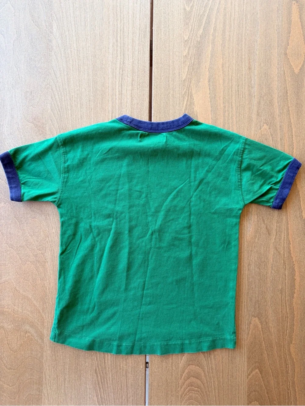 3/$15 Zara Green Ringer T Shirt Size 6-7Y Short Sleeve Cotton Trim Tee Summer